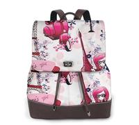 FLGHJNBJN Paris Tour Eiffel France Sac à dos polyvalent en cuir pour femme, sac à dos élégant en PU pour les trajets quotidiens, l'université, les voyages, l'extérieur