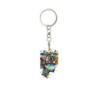 FLGHJNBJN Porte-clés à sublimation cérébrale avec intelligence artificielle, côté aluminium, transfert de chaleur, rectangulaire