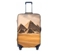 FLGHJNBJN Pyramides d'Égypte Housse de bagage imprimée, protection de coffre extensible, bouclier de bagage personnalisé, pour voyage d'affaires, blanc, L, Valise