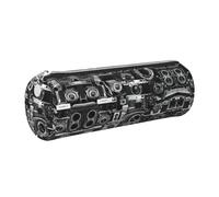 FLGHJNBJN Retro Cool Camera Collection Jolie trousse en cuir écologique avec fermeture éclair lisse, grande capacité, Argenté., Taille unique, Porte-cartes