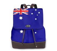 FLGHJNBJN Sac à dos polyvalent en cuir avec drapeau australien pour femme, sac à dos élégant en polyuréthane pour les trajets quotidiens, l'université, les voyages, l'extérieur