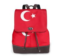 FLGHJNBJN Sac à dos polyvalent en cuir avec drapeau de la Turquie pour femme, sac à dos élégant en polyuréthane pour les trajets quotidiens, l'université, les voyages, l'extérieur