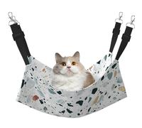 FLGHJNBJN Terrazzo Hamac confortable en marbre pastel pour chat, perchoir de fenêtre, lit réglable pour animal domestique avec velours doux pour chats d'intérieur