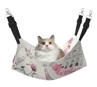 FLGHJNBJN The Paris Tower And A Bicycle Cozy Cat Hamac Perchoir de fenêtre Lit réglable avec velours doux pour chats d'intérieur