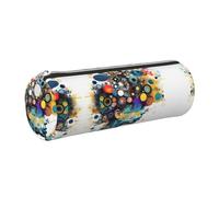 FLGHJNBJN Trousse à crayons en cuir avec intelligence artificielle - Respectueux de l'environnement - Fermeture éclair lisse - Grande capacité, Argenté., Taille unique, Porte-cartes