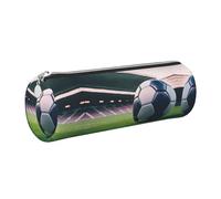 FLGHJNBJN Trousse à crayons en cuir avec motif ballon de football - Respectueux de l'environnement - Fermeture éclair lisse - Grande capacité, Argenté., Taille unique, Porte-cartes