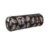 FLGHJNBJN Trousse à crayons en cuir avec motif bouledogues anglais - Respectueux de l'environnement - Fermeture éclair lisse - Grande capacité, Argenté., Taille unique, Porte-cartes