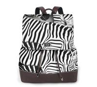 FLGHJNBJN Zebra Sac à dos polyvalent en cuir pour femme, sac à dos élégant en polyuréthane pour les trajets quotidiens, l'université, les voyages, l'extérieur