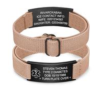 FLHEART Bracelet d'alerte Médicale personnalisé - Bracelet SOS élastique réglable avec Gravure Diabète Epilepsie Allergie Numéro de Téléphone Bracelets d'urgence Enfants Hommes Femmes