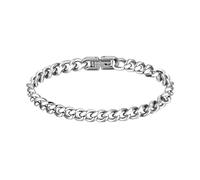 FLHEART Bracelet Homme Gourmette Chaîne argent - Acier Inoxydable Chaîne Bracelet Maille Fins Bracelet Cubaine Maillons Anniversaire Bijoux Cadeaux pour Homme Papa Petit Ami Fils
