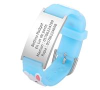 FLHEART Bracelet Identification Personnalisable pour Enfants - Cartoon Bracelet Silicone Personnalisable, Réglable SOS Urgence Bracelets Sécurité Enfant pour Garçons Filles Adolescents