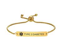 FLHEART Bracelets d'alerte médicale pour femmes : chaîne cœur délicat en acier inoxydable avec gravure gratuite bracelet d'identification médicale pour femmes et filles, plaqué or 18 carats, étanche