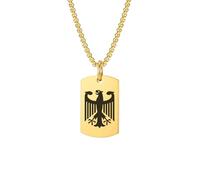 FLHEART Collier Allemagne aigle pour homme - Pendentif en acier inoxydable 316L avec gravure aigle fédéral pour homme - Cadeau - Longueur de la chaîne : 60 cm, Acier inoxydable, Pas de gemme