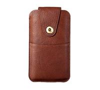 FLHTZS Étui de téléphone Universel,étui en Cuir avec Clip de Ceinture,Sac de Ceinture Vertical pour:iPhone 13/14/15/16/Plus/Pro/Max/XR/XS/X,Samsung S22/S23/S24/Lite/Plus/Ultra/A53 (7,2" Brun 6329)