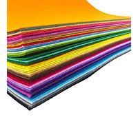 flic-flac 48pcs Felt Fabric Sheet Assorted Color Felt Pack DIY Craft Squares Nonwoven (30 x 30 cm)