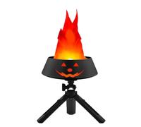 Flickering Flame Lights, Festival Led Fake Fire Light, Long-Lasting Desktop Flame Ornaments, Perfect for Home, Yard, Garden, Bar, Nightclub, Party Decoration Accessories, 15x15x5.8cm Orange Black