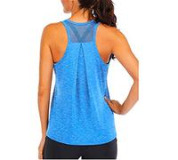 Fliegend Femme Debardeur Sport Tee Shirt Mesh Tank Top Yoga Fitness Running Haut Workout Training Jogging Tops Casual Basic Vest L