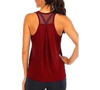 Fliegend Femme Debardeur Sport Tee Shirt Mesh Tank Top Yoga Fitness Running Haut Workout Training Jogging Tops Casual Basic Vest M