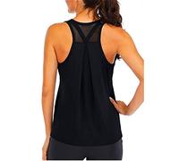 Fliegend Femme Debardeur Sport Tee Shirt Mesh Tank Top Yoga Fitness Running Haut Workout Training Jogging Tops Casual Basic Vest S