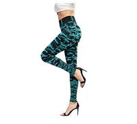 Fliegend Legging Jeggings pour femme - Aspect jean - Camouflage - Grandes tailles - Élastique - Taille haute - Skinny - Vert - M