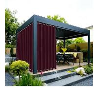 Fliegengitter Rideau d'extérieur isolant thermique - Brise-vue - 260 x 225 cm (l x H) - Protection solaire avec œillets en haut et en bas - Pour balcon, terrasse, pavillon - Rouge