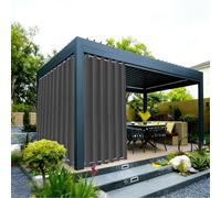 Fliegengitter Rideau d'extérieur isolant thermique - Brise-vue - Avec œillets - 160 x 255 cm (l x H) - Protection solaire avec œillets - Pour véranda, jardin, porte coulissante, tonnelle - Gris