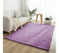 Fliegengitter Tapis à poils longs - 40 x 80 cm - Dessous antidérapant - Lavable - Super doux, moderne et moelleux - Pour salon, salle à manger et couloir - Violet