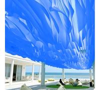 Fliegengitter Voile d'ombrage 100 x 700 cm - Protection UV - En mousseline de soie - Pour balcon, jardin, couloir, toit, rebord de fenêtre, piscine - Bleu foncé