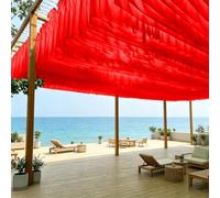 Fliegengitter Voile d'ombrage Décorations 1 x 2 m Protection UV Mousseline pour mariage, anniversaire, fête, décoration pour salle à manger, hôtel, banquet, cérémonie : rouge chinois
