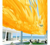 Fliegengitter Voile d'ombrage ondulé - 50 x 600 cm - Protection UV - Lavable - Pour cour, pelouse, jardin, parc, camping, terrasse - Jaune doré