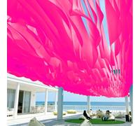 Fliegengitter Voile d'ombrage vague - 100 x 650 cm - Décoration cérémonielle lavable pour mariage, anniversaire, fête, décoration pour salle à manger, hôtel, banquet, cérémonie - Rose rouge
