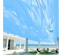Fliegengitter Voile d'ombrage vague 50 x 700 cm Décorations cérémonielles en mousseline pour balcon, jardin, couloir, toit, rebord de fenêtre, piscine, bleu clair
