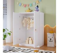 Flieks Armoire penderie petite, armoire penderie avec barre de penderie, armoire penderie enfant chambre à coucher, blanc