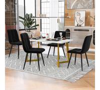 Flieks Ensemble de salle à manger 5 pièces, Ensemble de table de cuisine Ensemble de salle à manger, Table de salle à manger avec 4 chaises, Table de salle à manger rectangulaire 117x68x75cm avec Set