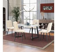 Flieks Ensemble de salle à manger 5 pièces, Ensemble de table de cuisine Ensemble de salle à manger, Table de salle à manger avec 4 chaises, Table de salle à manger rectangulaire 117x68x75cm avec Set
