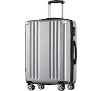 Flieks Trolley Valise de voyage à coque dure avec roue universelle, valise à main avec serrure TSA, L, 45.5x28x66.5cm, Gris
