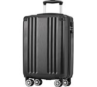 Flieks Trolley Valise de voyage à coque dure avec roue universelle, valise à main avec serrure TSA, M, 37.5x22.5x56.5cm, noir