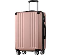 Flieks Trolley valise de voyage valise à coque dure avec roue universelle, bagage à main valise avec serrure TSA, L, 45.5x28x66.5cm, Pink