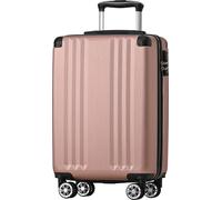 Flieks Trolley valise de voyage valise à coque dure avec roue universelle, bagage à main valise avec serrure TSA, M, 37.5x22.5x56.5cm, Pink