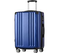 Flieks Trolley valise de voyage valise à coque dure avec roue universelle, bagage à main valise avec serrure TSA, L, 45.5x28x66.5cm, bleu