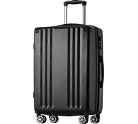 Flieks Trolley valise de voyage valise à coque dure avec roue universelle, bagage à main valise avec serrure TSA, XL, 50.5x31.5x76.5cm, noir
