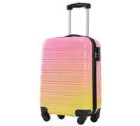 Flieks Trolleys Valise de voyage avec roue universelle, valise à coque dure Bagage à main Trolley avec serrure à combinaison et barre télescopique, M, 34.5x23x47cm, Rose