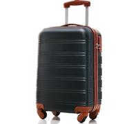 Flieks Valise de voyage avec roue universelle, trolley Valise à coque dure Bagage à main avec roulettes pivotantes, M, 35x23x57cm, Noir Marron