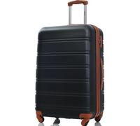 Flieks Valise de voyage avec roue universelle, trolley Valise à coque dure Bagage à main avec roulettes pivotantes, XL, 52x32x78cm, Noir Marron