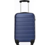 Flieks Valise de voyage avec roue universelle, trolley Valise à coque dure Bagage à main avec roulettes pivotantes, M, 35x23x57cm, bleu foncé