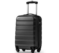 Flieks Valise de voyage avec roue universelle, trolley Valise à coque dure Bagage à main avec roulettes pivotantes, M, 35x23x57cm, Noir