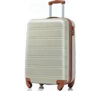 Flieks Valise de voyage avec roue universelle, trolley Valise à coque dure Bagage à main avec roulettes pivotantes, M, 35x23x57cm, Vert Marron