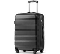 Flieks Valise de voyage avec roue universelle, Trolley Valise à coque dure Bagage à main avec roulettes pivotantes, L, 45x28x69cm, Noir