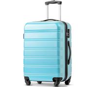 Flieks Valise de voyage avec roue universelle, trolley Valise à coque dure Bagage à main avec roulettes pivotantes, L, 45x28x69cm, bleu clair