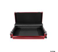 Plugger Case Flightcase Elite pour Pioneer DJ XDJ-XZ. Flight Case Professionnel Noir et Alu Rouge, multiplis 9mm Cornière Aluminium Station de Travail DJ. Flight sur roulettes Trolley.